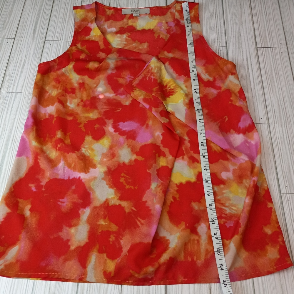 LOFT Floral Ruffle Tank Top - Picture 6 of 7